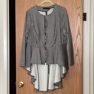 Fashion to Figure- Houndstooth peplum jacket. Gently worn once.
